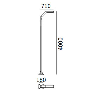 Lichtmast Norlys Trysil 1095BL schwarz LED 12,2 W 4000 K DALI2 400 cm small 1