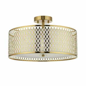 Deckenleuchte Endon Cordero 3-flammig Gold Weiß Stoff E27 dimmbar 101568 small 6