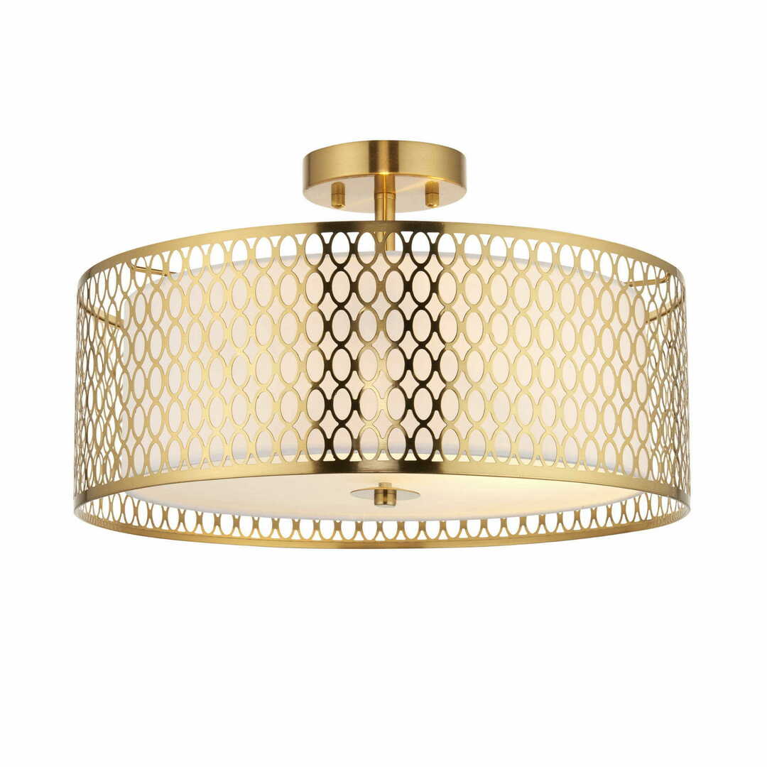 Endon Cordero 3-Light Gold White Ceiling Light 43cm 101568