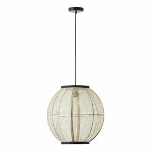 Pendelleuchte Endon Zaire schwarz beige Ø47 cm Stahl Holz Stoff E27 101688 small 7