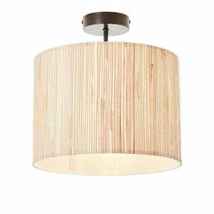 Deckenleuchte Endon Longshore Schwarz Stahl Naturfaser E27 30 cm 101695 small 0