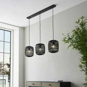 Pendelleuchte Endon Mathias schwarz 3-flammig E27 LED dimmbar Stahl Holz 101698 small 3