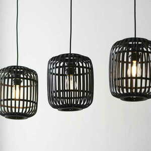 Pendelleuchte Endon Mathias schwarz 3-flammig E27 LED dimmbar Stahl Holz 101698 small 5