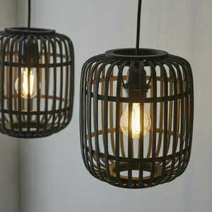 Pendelleuchte Endon Mathias schwarz 3-flammig E27 LED dimmbar Stahl Holz 101698 small 6