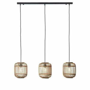 Pendelleuchte Endon Mathias 3-flammig schwarz Stahl Holz E27 101775 small 0