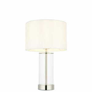 Tischleuchte Endon Lessina 102674 Nickel Stoff Altweiß E27 44 cm small 0