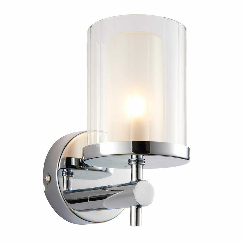 Vägglampa Endon Britton krom glas IP44 G9 dimbar