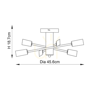 Endon Havana 146-6CH Deckenleuchte, Chrom und mattiertes Glas, 6 × G9, 45,6 cm small 9