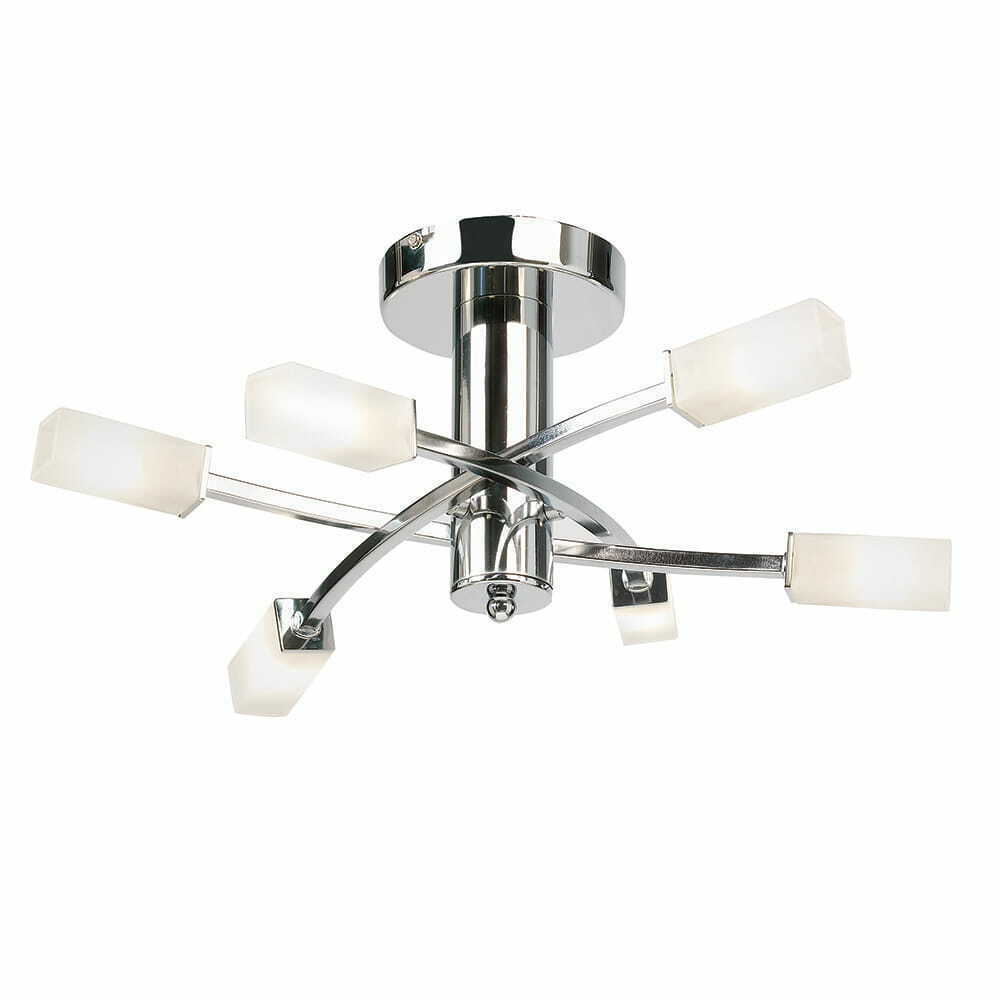 Plafonieră Endon Havana 6xG9 Crom Sticlă Ø45,6 cm