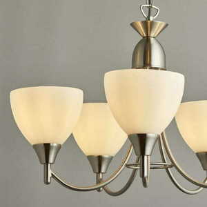 Pendelleuchte Endon Alton 1805-5SC 5xE14 Satinchrom Opalglas Ø46 cm small 2