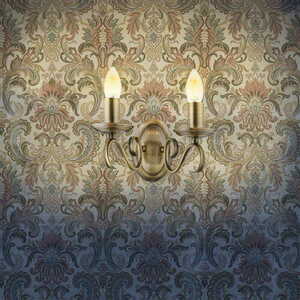Wandleuchte Endon Bernice Messing 2-flammig E14 dimmbar Klassisch small 1