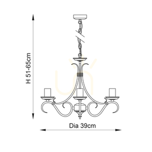 Kronleuchter Endon Bernice, 3 × E14, Altmessing, 39 cm, 2030-3AN small 12