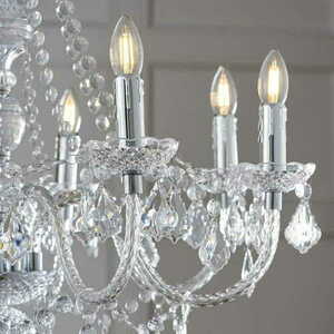 Pendelleuchte Endon Clarence 8-flammig Chrom Acryl E14 Dimmbar 78 cm small 3