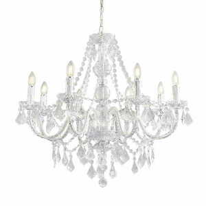 Pendelleuchte Endon Clarence 8-flammig Chrom Acryl E14 Dimmbar 78 cm small 0