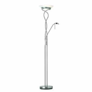 Stehleuchte Endon Monaco Chrom Weiß Stahl Glas LED R7s 182 cm small 0