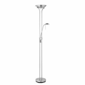 Stehleuchte Endon Rome Silber Weiß Stahl Glas 180 cm small 1