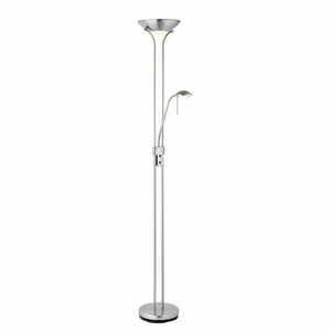 Stehleuchte Endon Rome Silber Weiß Stahl Glas 180 cm small 0