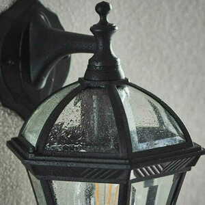Außenwandleuchte Endon Drayton Schwarz E27 IP44 Aluminium Glas small 4