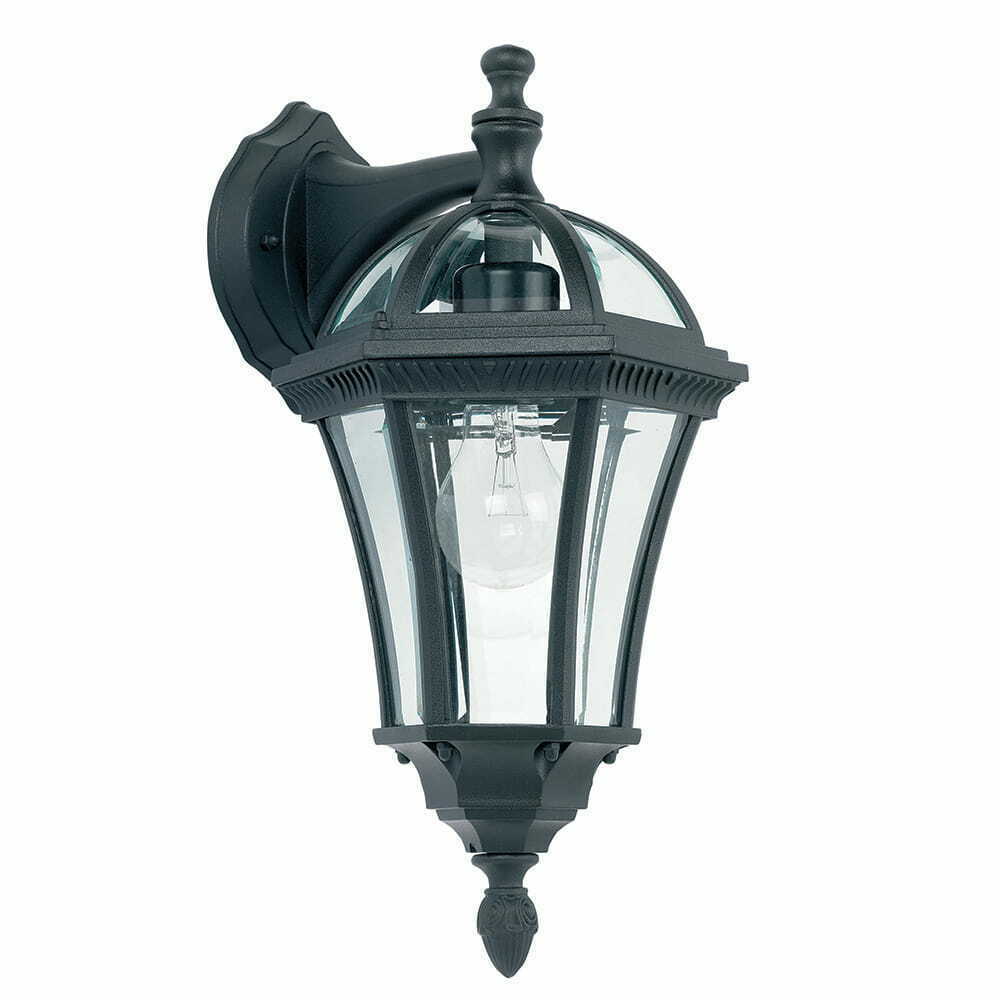 Außenwandleuchte Endon Drayton Schwarz E27 IP44 Aluminium Glas