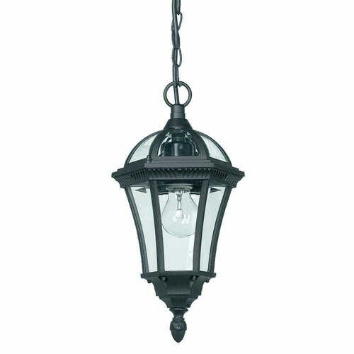 Prüfen Außen-Pendelleuchte Endon Drayton Schwarz Transparent E27 IP44 20 cm YG-3503
