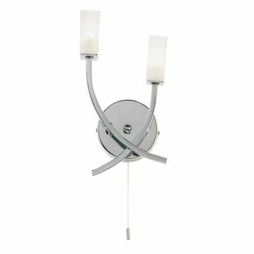 Prüfen Wandleuchte Endon Havana 146-2CH Chrom Weiß LED dimmbar G9 2-flammig