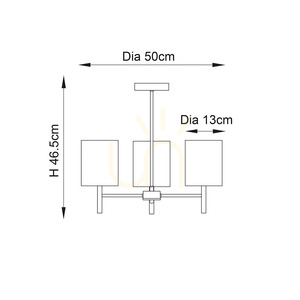Endon Brio BRIO-3CH Decken-Kronleuchter, 3×E14, Chrom und gebrochenes Weiß, 50 cm small 10