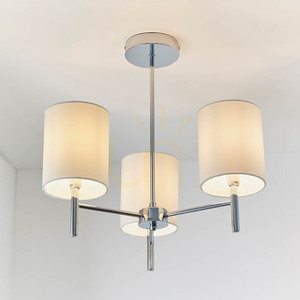 Endon Brio BRIO-3CH Decken-Kronleuchter, 3×E14, Chrom und gebrochenes Weiß, 50 cm small 3