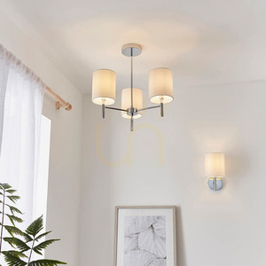 Endon Brio BRIO-3CH Decken-Kronleuchter, 3×E14, Chrom und gebrochenes Weiß, 50 cm small 4