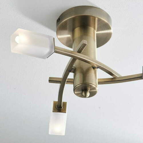 Prüfen Deckenleuchte Endon Havana 3-flammig Brushed Brass Weiß 40 cm Metall