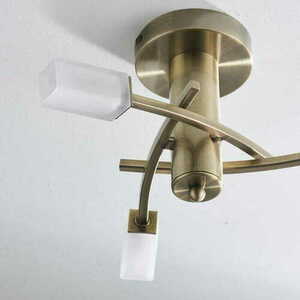 Deckenleuchte Endon Havana 3-flammig Brushed Brass Weiß 40 cm Metall small 2