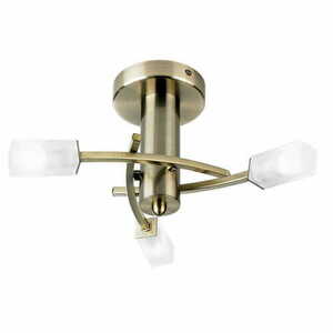 Deckenleuchte Endon Havana 3-flammig Brushed Brass Weiß 40 cm Metall small 0
