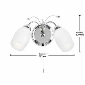 Wandleuchte Endon Meadow Chrom Weiß 2-flammig E14 LED dimmbar 2007-2WBCH small 1