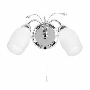 Wandleuchte Endon Meadow Chrom Weiß 2-flammig E14 LED dimmbar 2007-2WBCH small 2
