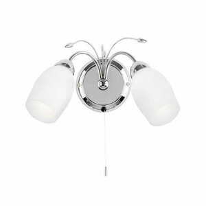 Wandleuchte Endon Meadow Chrom Weiß 2-flammig E14 LED dimmbar 2007-2WBCH small 0