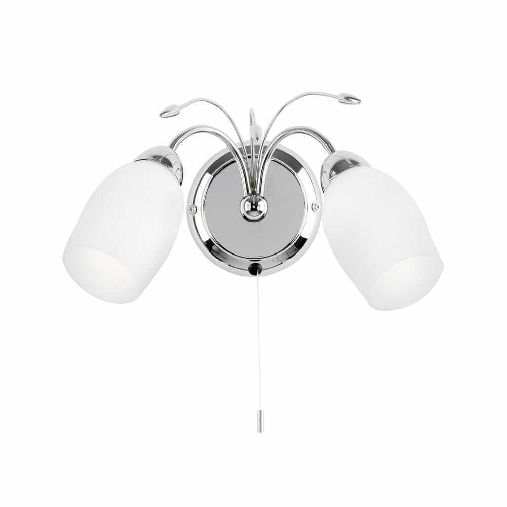 Aplica de perete Endon Meadow 2xE14 crom alb modernă
