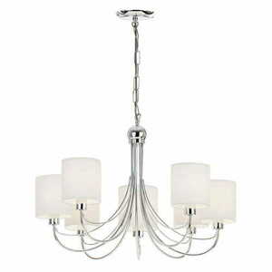 Pendelleuchte Endon Phantom 7-flammig Chrom Weiß Stoff E14 dimmbar small 3