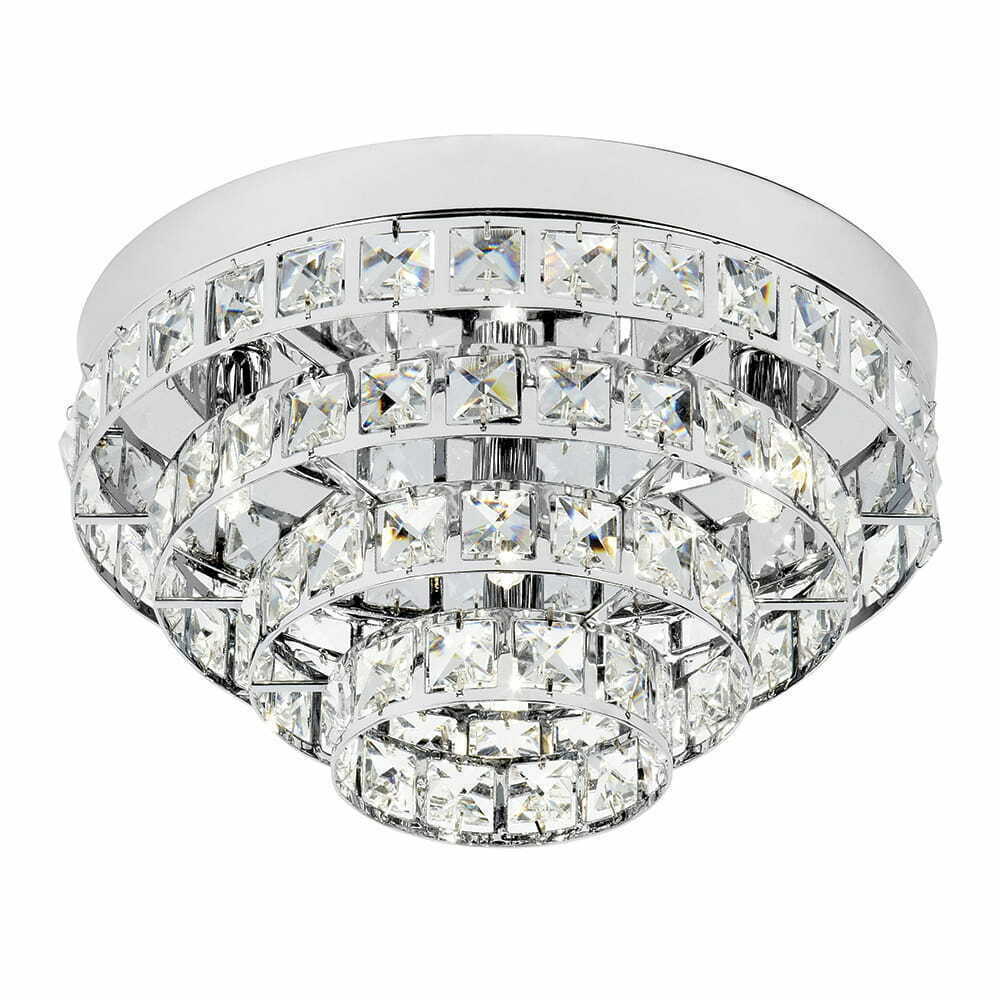 Endon Motown 4 Light Chrome Crystal Ceiling Light 30cm