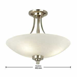 Deckenleuchte Endon Welles 3-flammig Weiß Silber Glas Stahl E27 dimmbar small 1