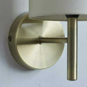 Wandleuchte Endon Brio 1-flammig Messing Weiß Stoff E14 dimmbar BRIO-1WBAB small 2