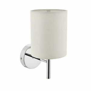 Wandleuchte Endon Brio 1-flammig Weiß Chrom Stoff E14 Brio BRIO-1WBCH small 1