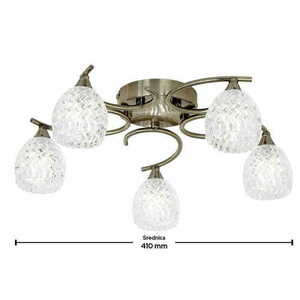 Deckenleuchte Endon Boyer 5-flammig Messing Glas 41 cm G9 dimmbar small 2