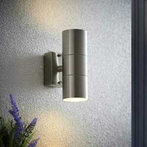 Außenwandleuchte Endon Canon LED Edelstahl Silber IP44 GU10 2-flammig EL-40095 small 2