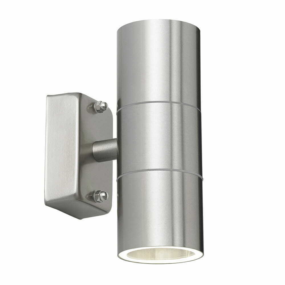 Außenwandleuchte Endon Canon LED Edelstahl Silber IP44 GU10 2-flammig EL-40095