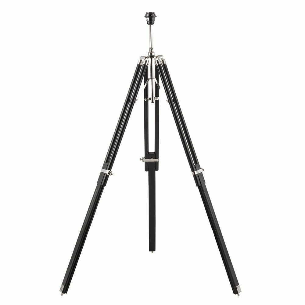 Stehleuchte Endon Tripod Holz Messing schwarz E27 SKu EH-TRIPOD-FLBL