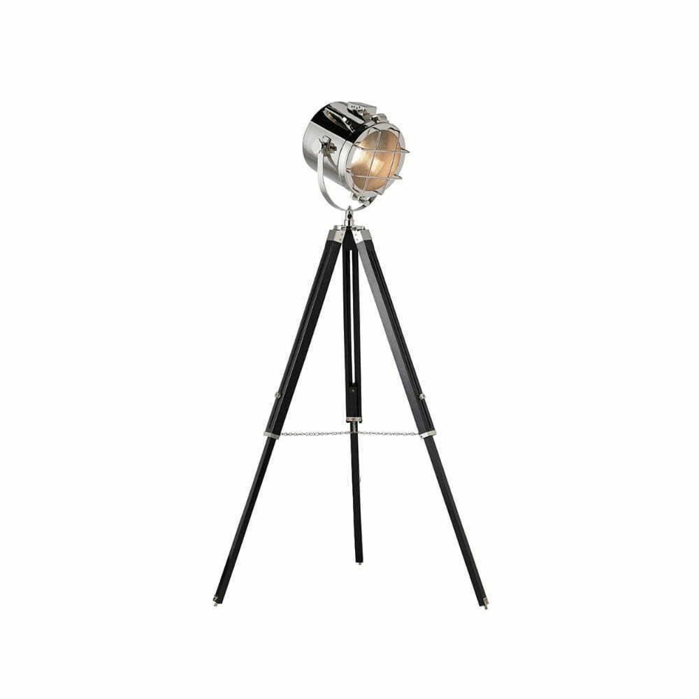 Endon Nautische Stehleuchte Nickel Schwarz Stahl Holz E27