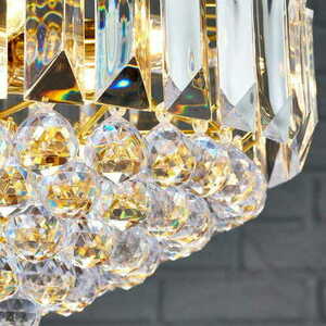 Pendelleuchte Endon Fargo 6-flammig Messing transparent gold E14 46 cm small 3
