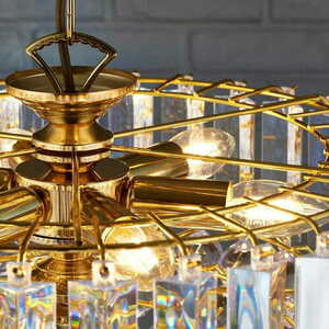 Pendelleuchte Endon Fargo 6-flammig Messing transparent gold E14 46 cm small 4