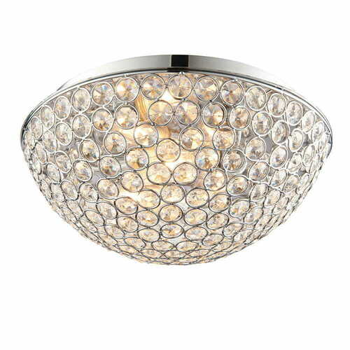 Prüfen Deckenleuchte Endon Chryla Chrom Kristall 3-flammig IP44 30,5 cm