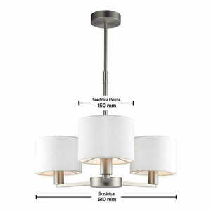 Pendelleuchte Endon Daley 3-flammig Silber Stoff E14 60256 small 2