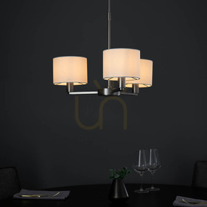 Endon Daley Pendelleuchte, 3-flammig, E14, Weiß und mattes Nickel, 51 cm small 10